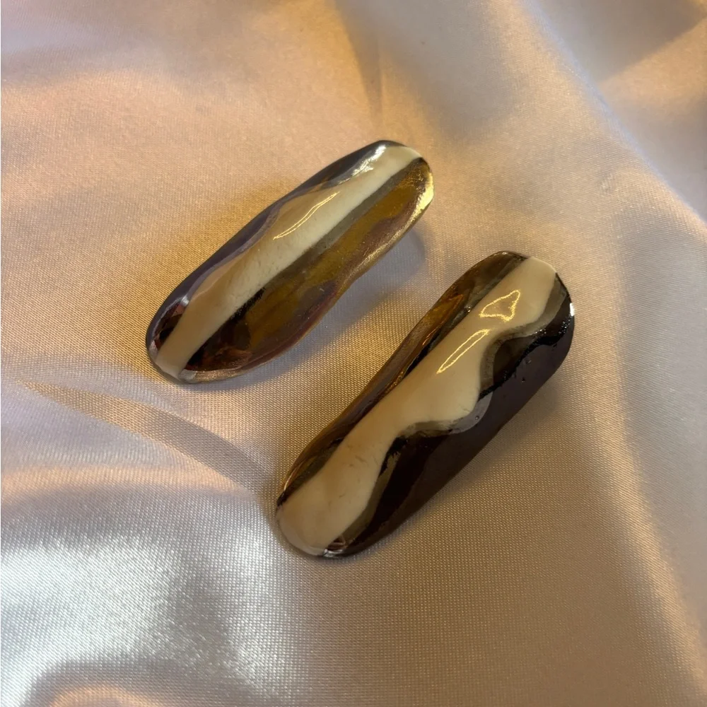 Rare Vintage Handmade Abstract Statement Organic-Shaped Drop Earrings